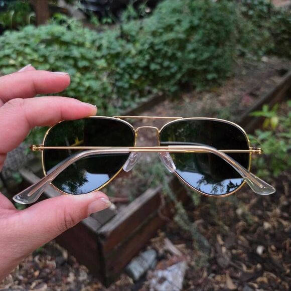 Ray-Ban Aviator Large Metal ll Polished Arista Gold G-15 Green Lens. RB3025. - Picture 4 of 6